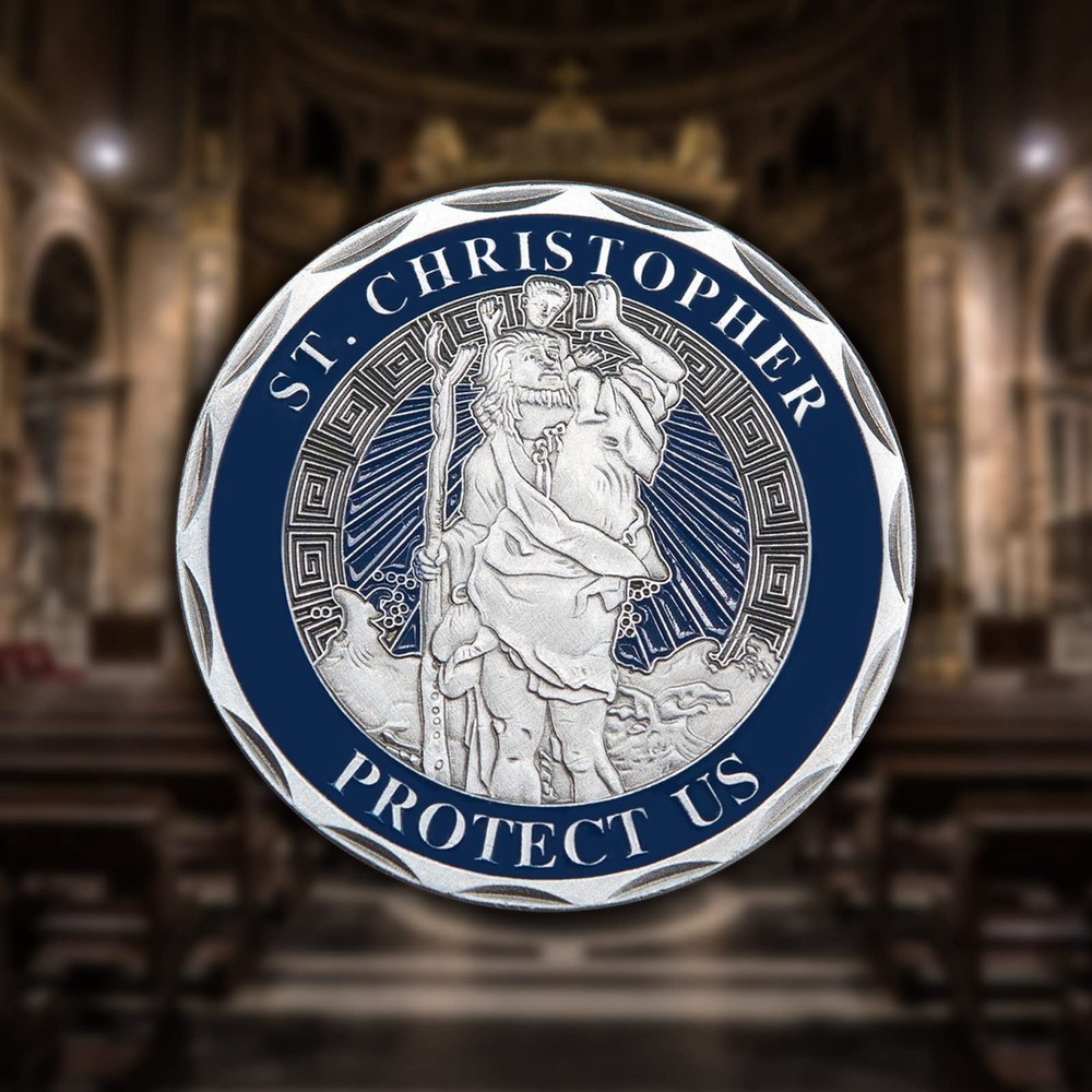 Yuchew St Christopher Coin Religious Challenge Saint Medal...