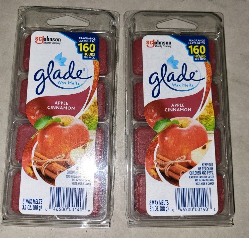 2 Glade Apple Cinnamon Wax Melts 16 Total
