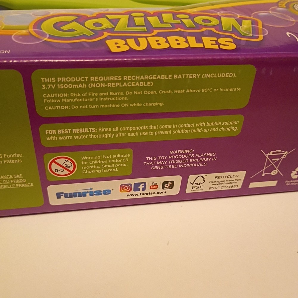 Gazillion Bubbles Double Bubble Blaster 2-in-1 Bubble Wand & Machine (Ages 3)