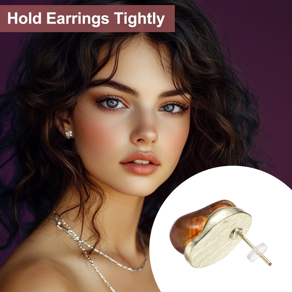 50 Pcs 9 mm Silicone Earring Back Stoppers Clear Disc Pads