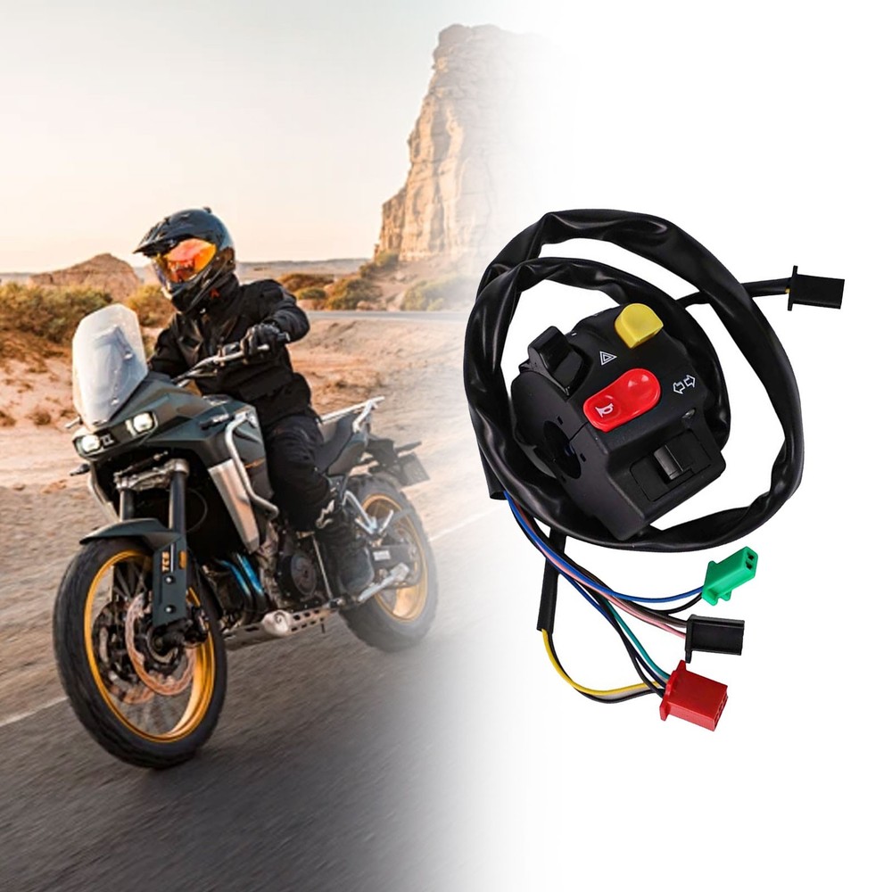 Sleek Black Motorcycle Switch Compatible with Various Models for Daily Use
