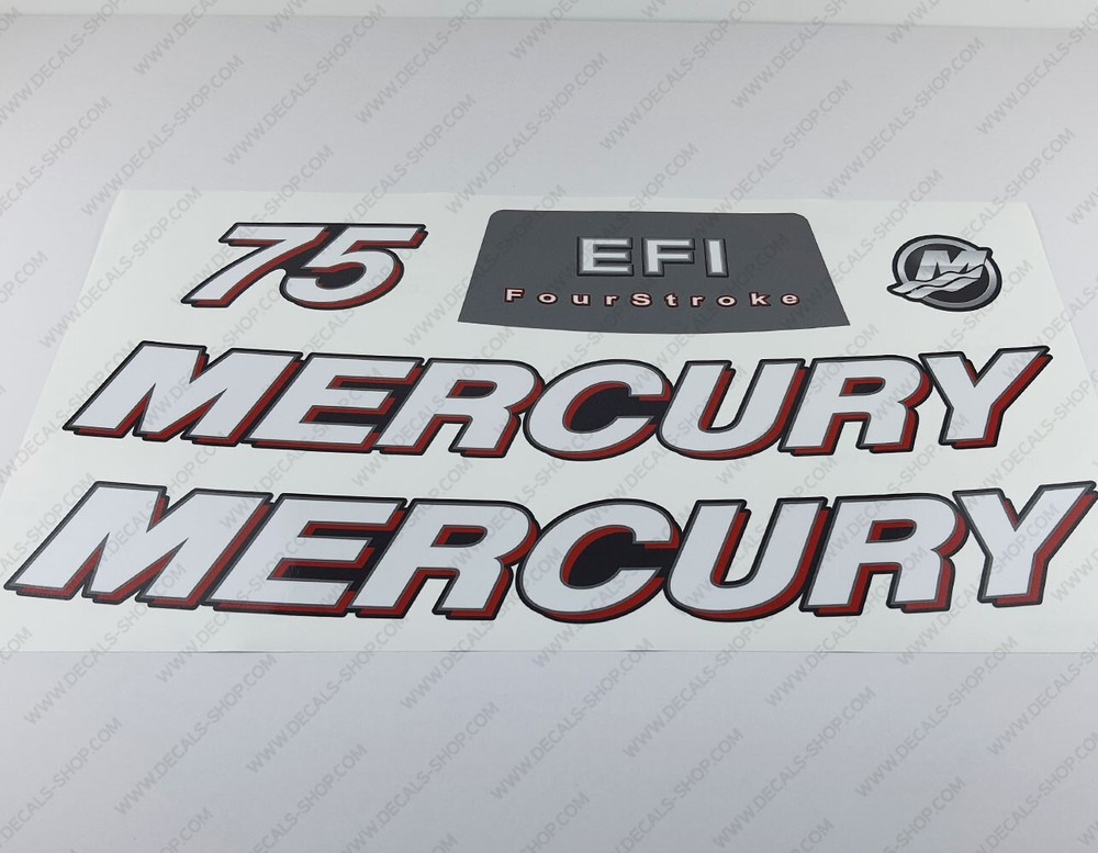 Mercury 75 hp 4-Stroke EFI 2006-2012 outboard engine decals sticker set
