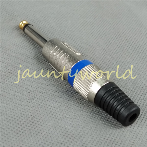 1PCS 1/4" 6.35mm MicrophPatch Snake Cable TS Male Plug Connector