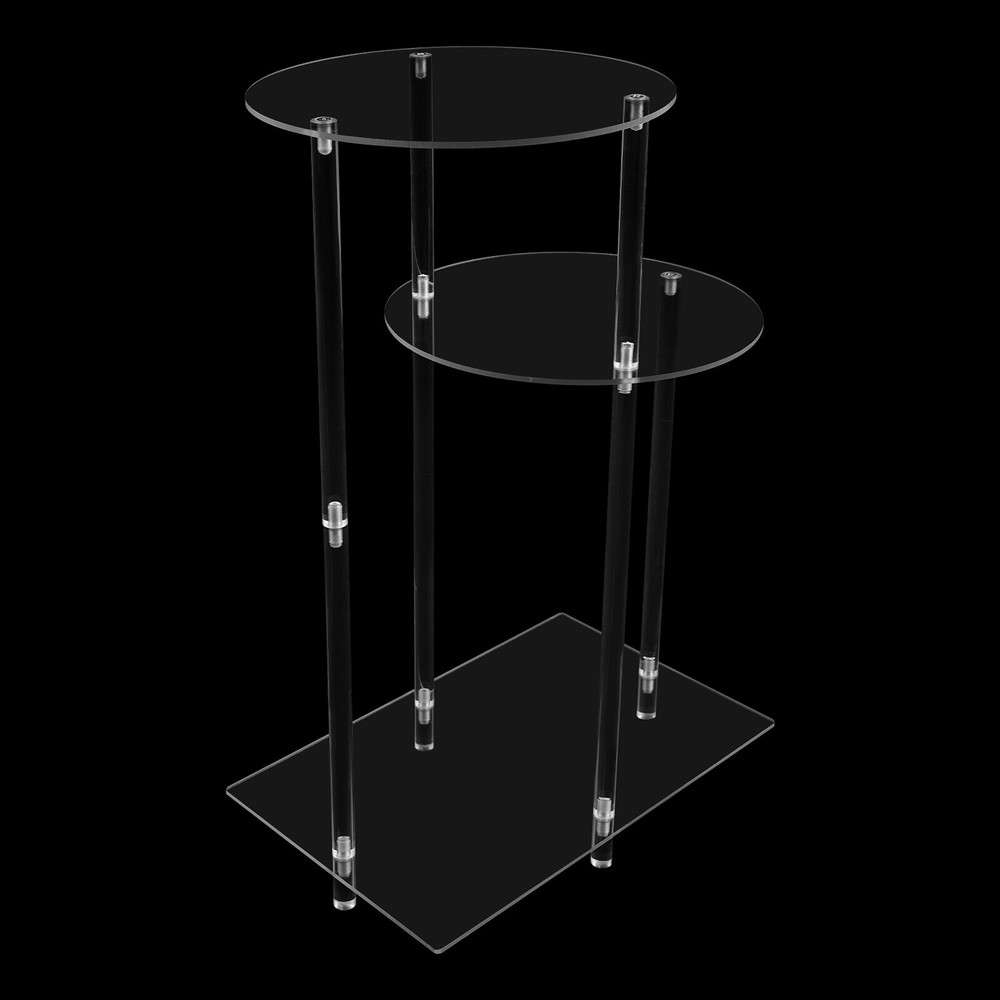 Side Table Home Bedside Table with Open Storage Shelf Indoor Clear Side Table US