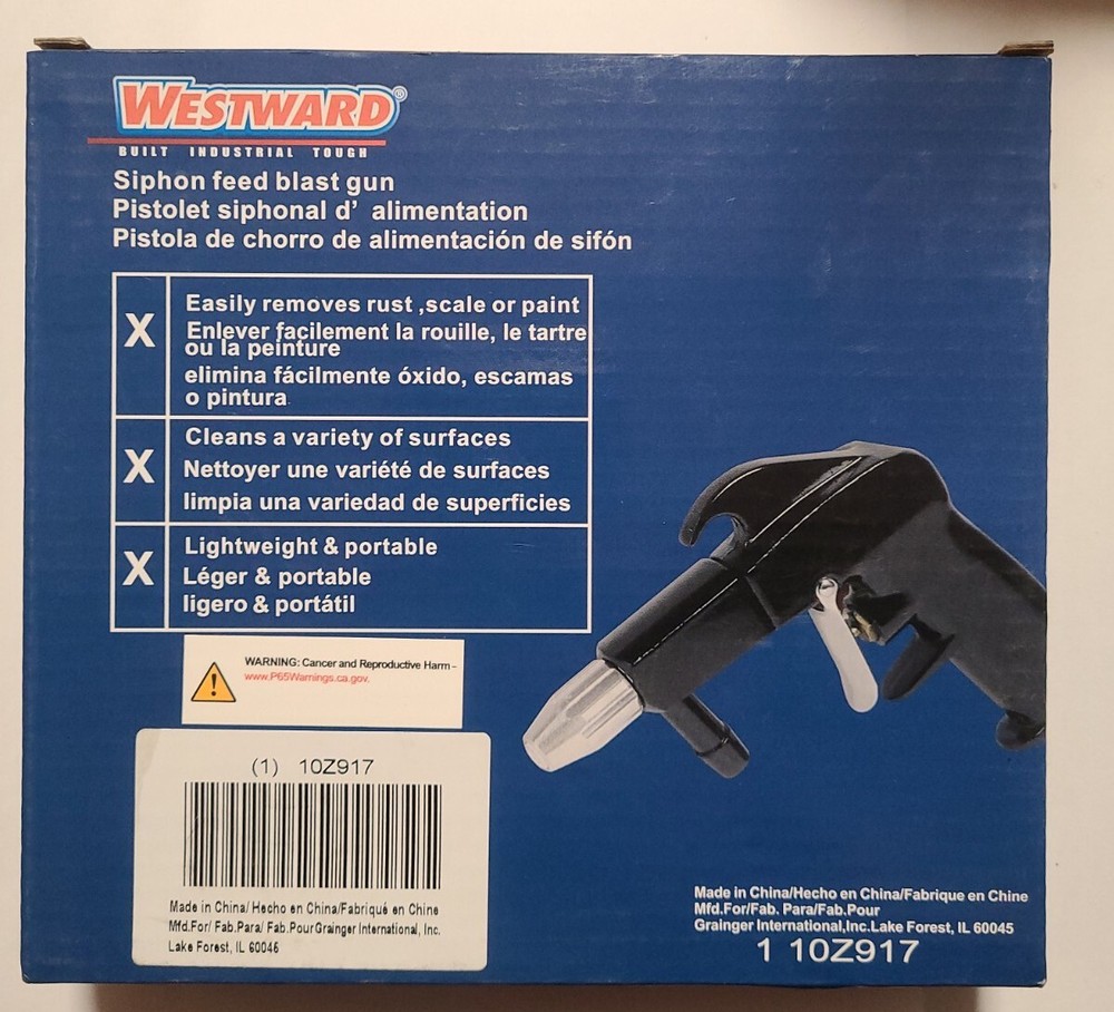 Westward Abrasive Siphon Feed Blast Gun 10Z917