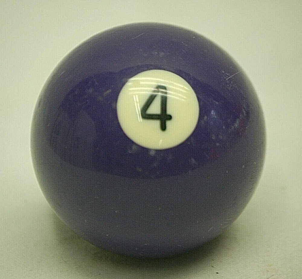 Pool Table Billiard Ball #4 Solid Violet Vintage Replacement Piece