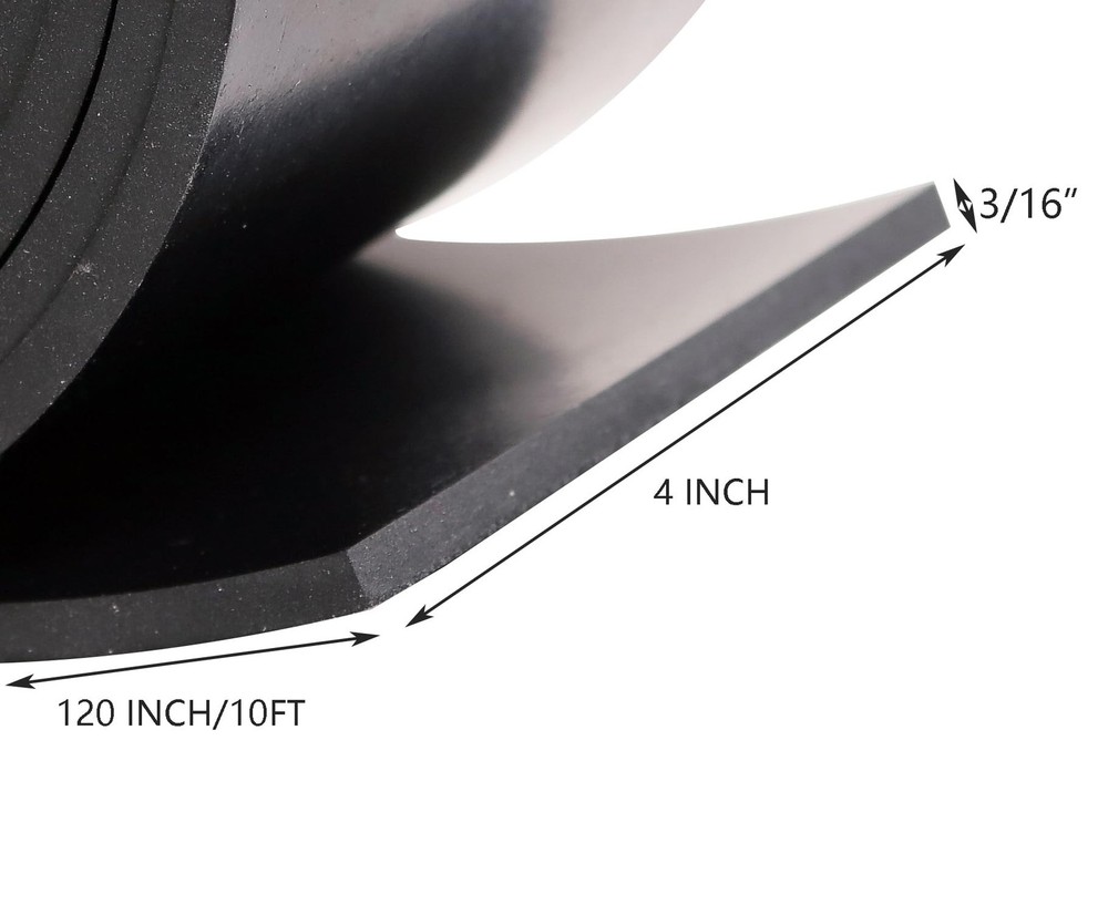 Neoprene Rubber Sheet Solid Strips Roll Pad 3/16 .187 Inch Thick 4 In 10 Ft