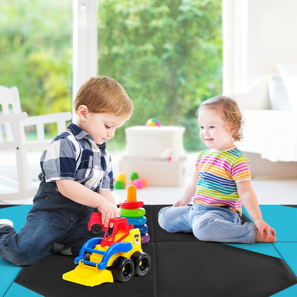 10' x 4' x 2" 4-Panel Folding Gymnastics Exercise Mat w/ Hook & Loop Fasteners