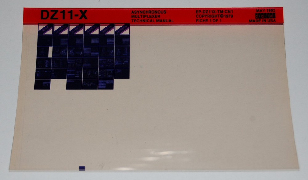 DEC DZ11-X Asynchronous Multiplexer Technical Manual, Microfiche