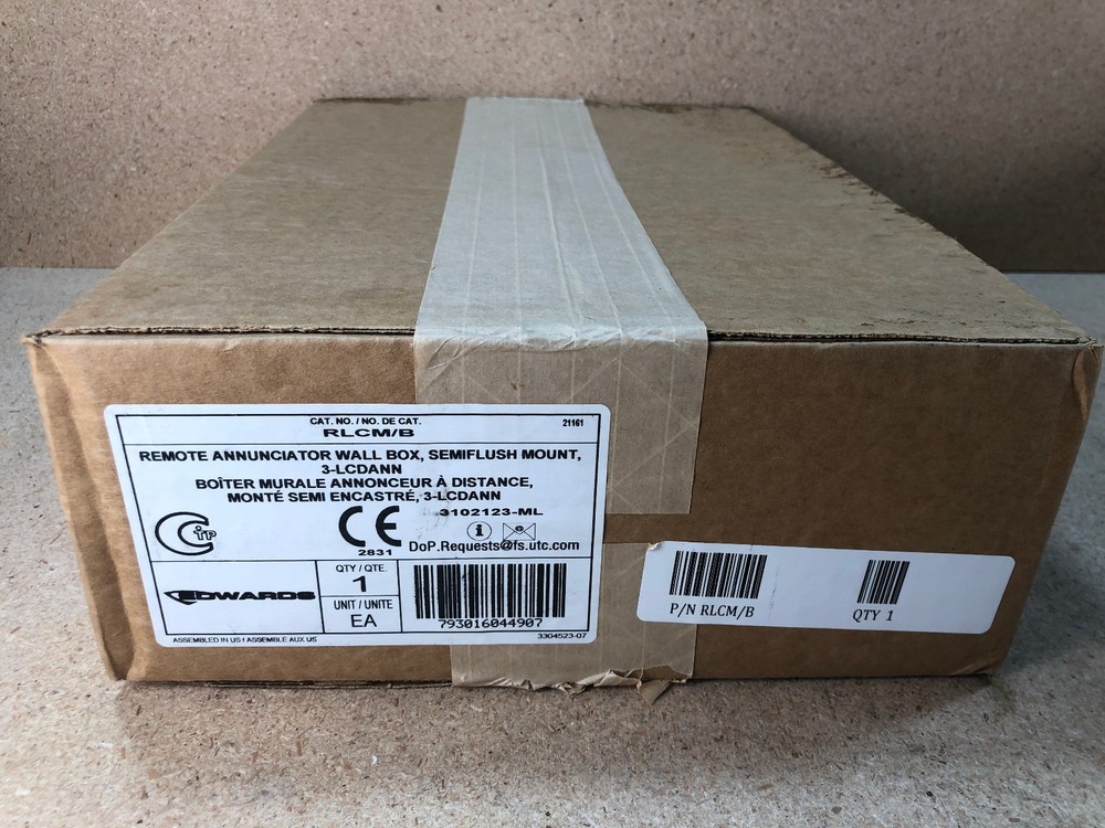 GE Edwards EST RLCM/B Remote Command Module Semi Flush Mount LCD Wallbox
