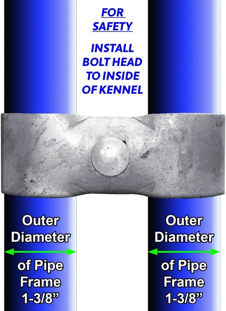 8-Pack Galvanized Chain Link Fence Panel Clamps - 1-3/8" Pipe Securing Solution