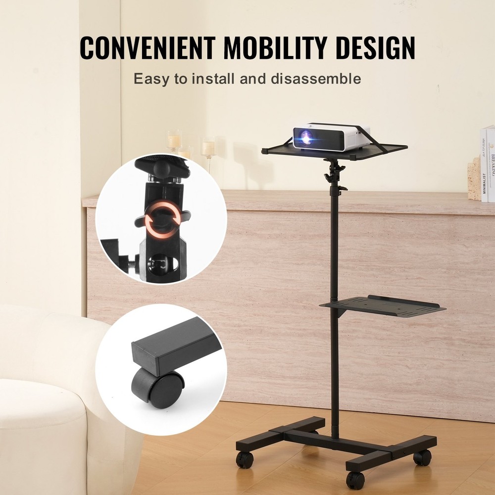 New/Projector Stand with Wheels, Projector Floor Stand Adjustable Height from 22