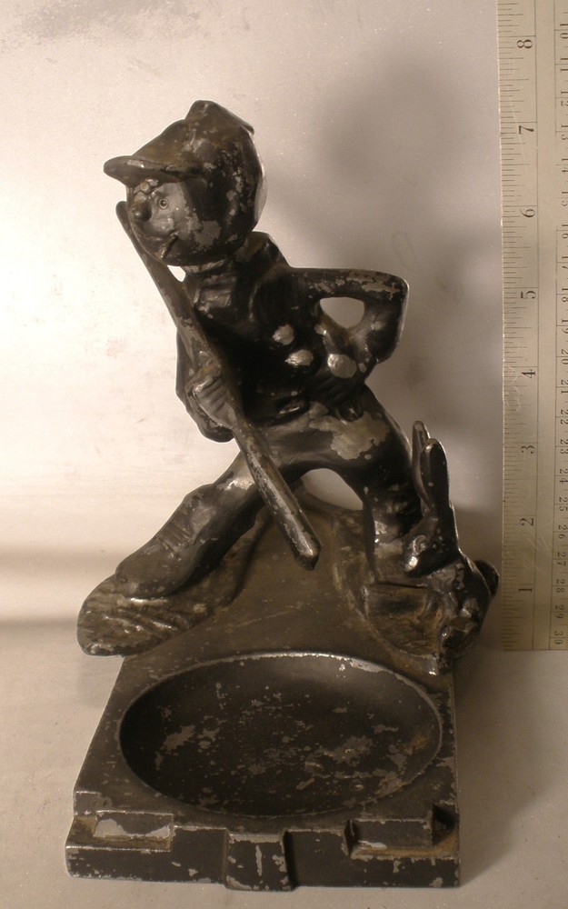 Frankart Rabbit Hunter Figural Ashtray