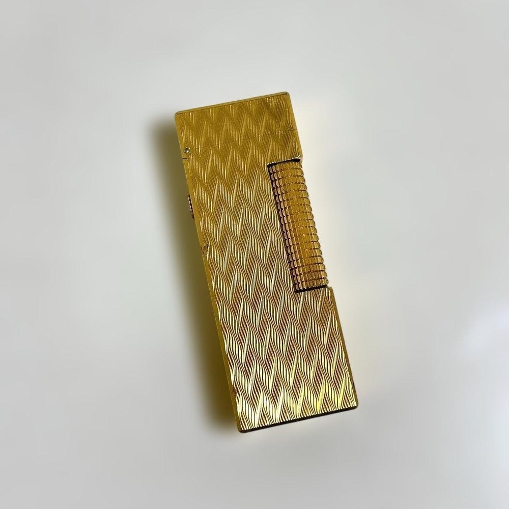 DUNHILL ROLLAGAS LIGHTER GOLD WAVES PATTERN
