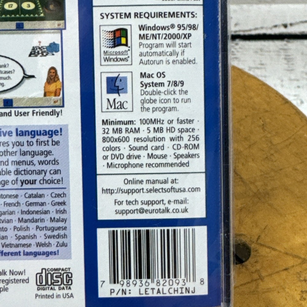 Selectsoft Language Systems Mandarin Chinese Speak & Learn! 🆕 CD-ROM NEW