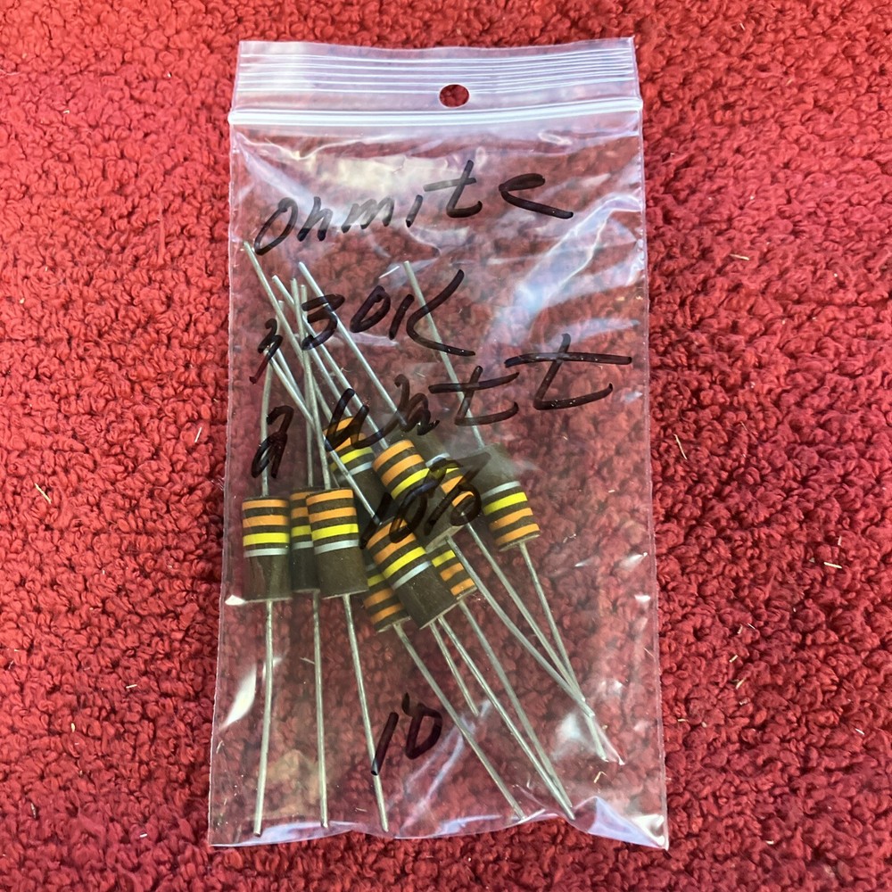 OHMITE 330k 2WATT 10% 10 PCS NOS