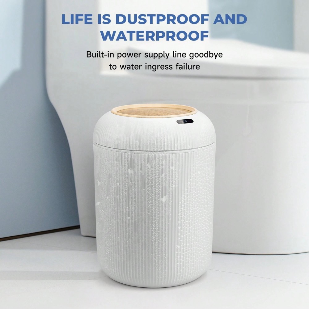 Motion Sensor Touchless Trash Can Waterproof Automatic Garbage Bin White