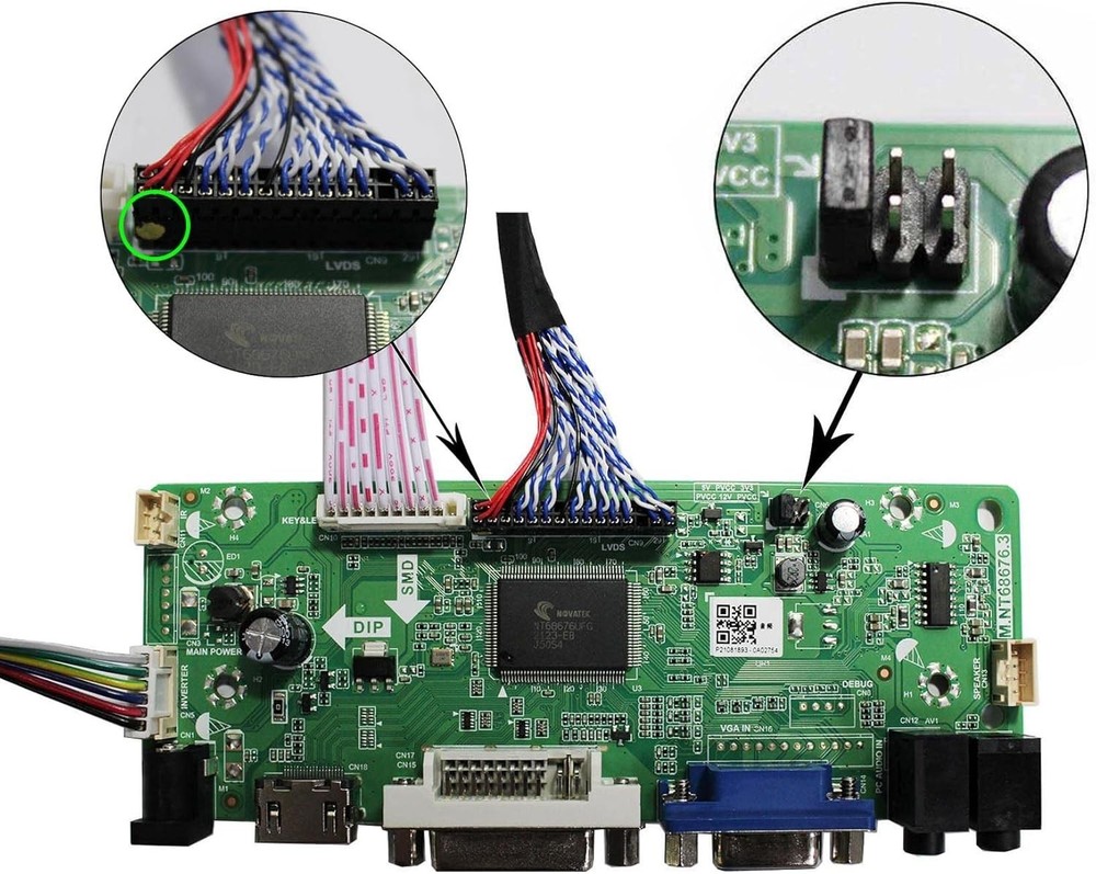 Touchscreen LCD Controller Board for 1920x1080 VGA DVI Compatible Screens