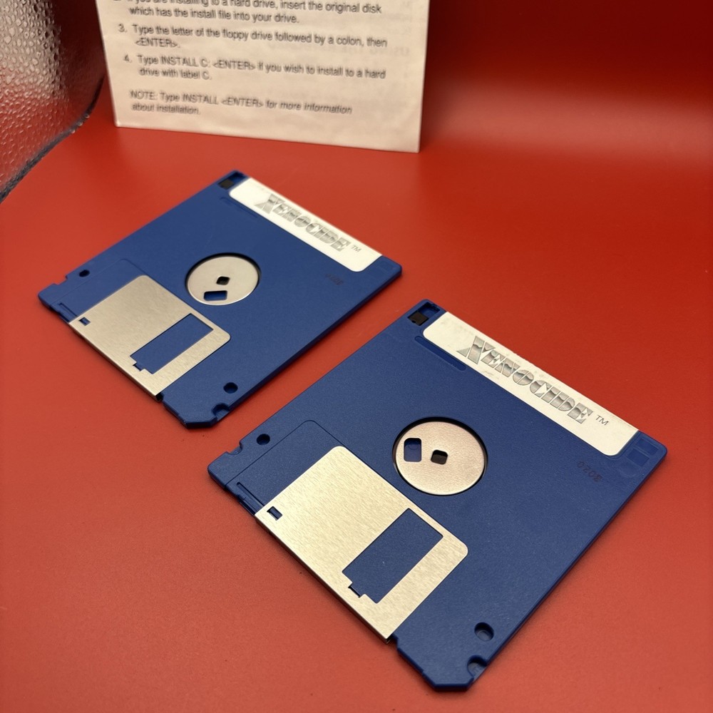 Xenocide 3.5 Floppy Vintage Computer Game (original) Disk 5&6 & Reference Card