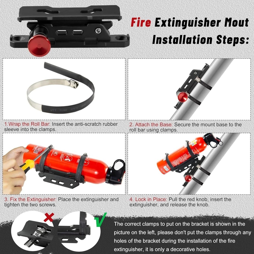 UTV Fire Extinguisher with Mount Kits- Quick Release Roll Bar Fire Extinguisher