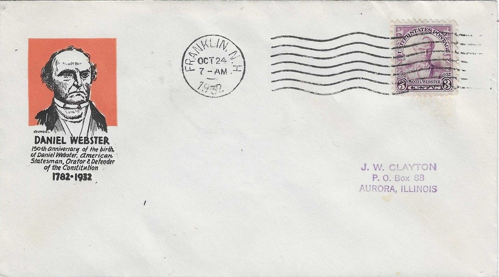 FDC   # 725-18  --  Gundel  --  Daniel Webster