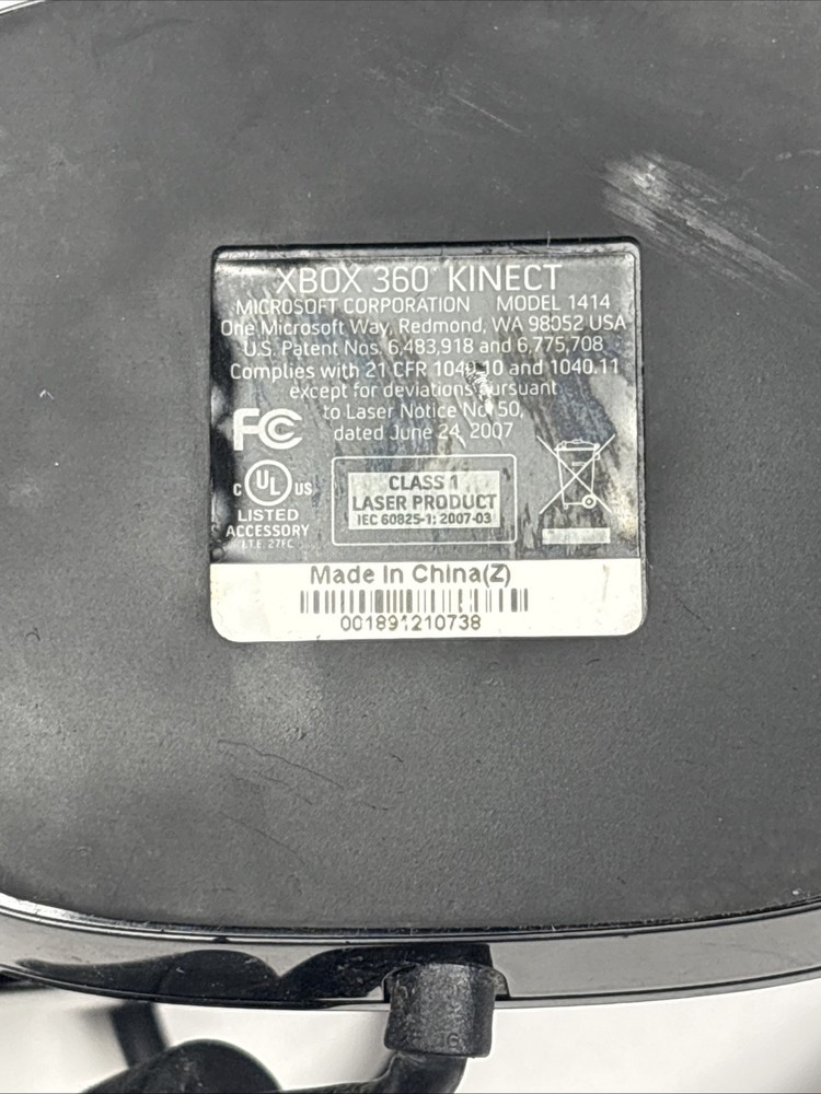 Microsoft Xbox 360 Kinect Sensor Motion Camera Model 1414 w/ USB Cable Tested