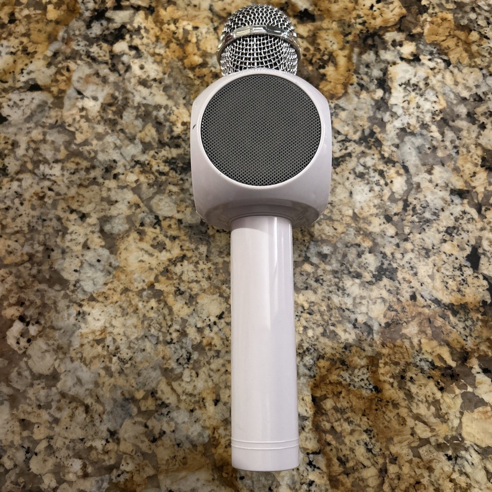 Merkury White Speaker Wireless Microphone Works Tested