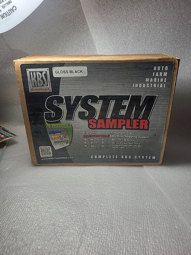 KBS COATING RUST STOPS HERE KBS SAMPLER KIT 50002 - Gloss BLACK - NEW