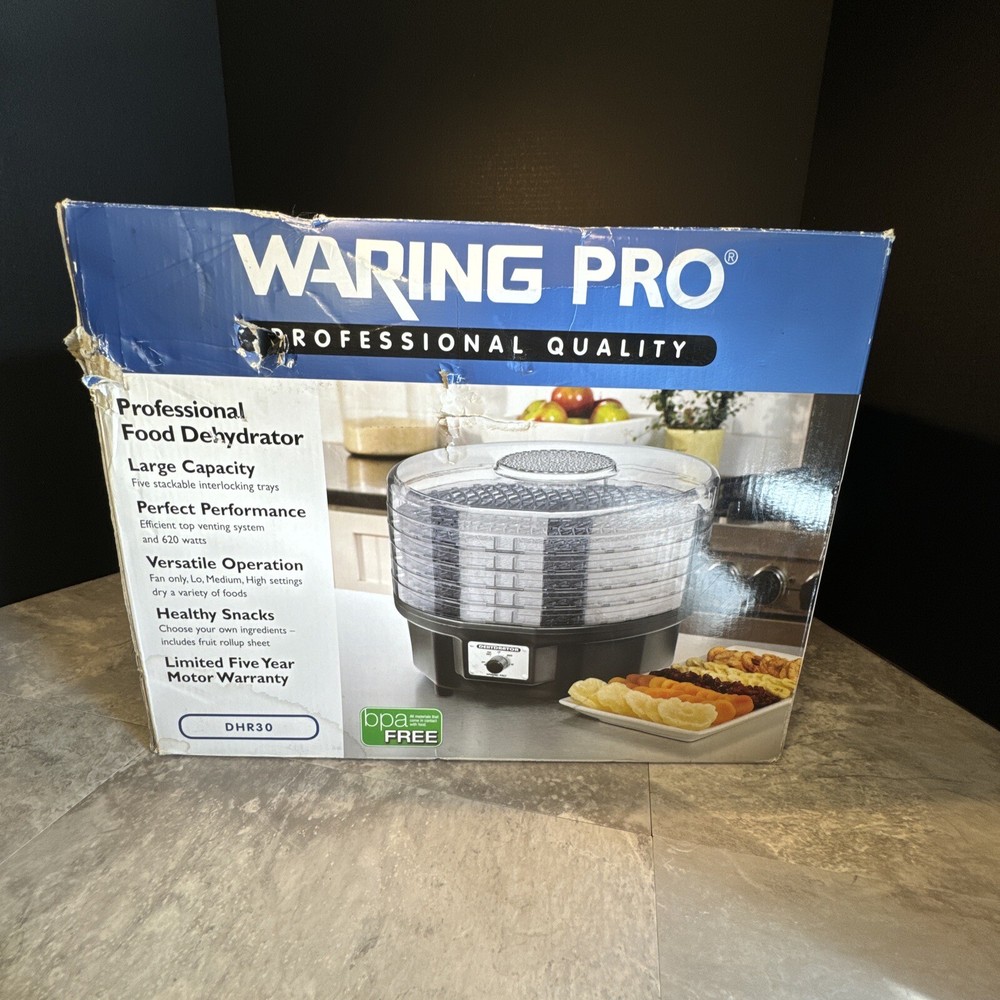 NEW Waring Pro DHR30 Pro Dehydrator 5 Stackable Trays Dry Herbs Fruit & Jerky