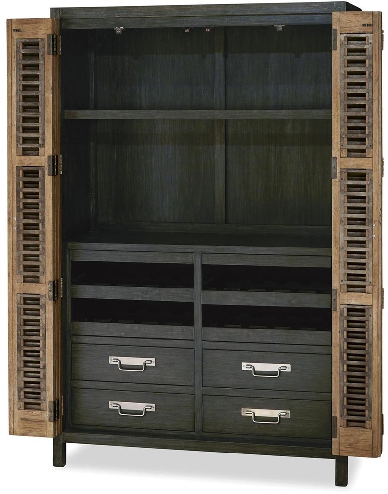 Elegant Bisque and Cobalt Black Libations Locker