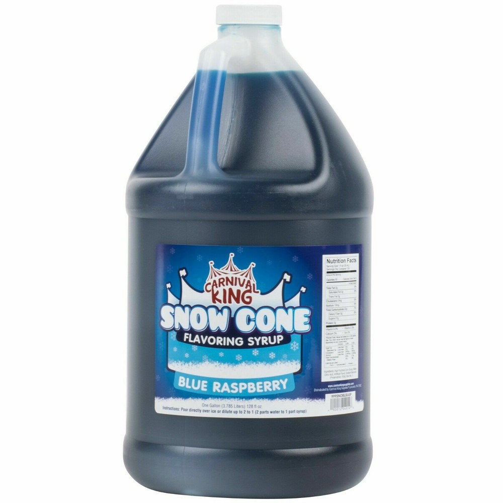 8 GALLON CASE Blue Raspberry Cherry Red Snow Cone Crushed Ice Machine Syrup