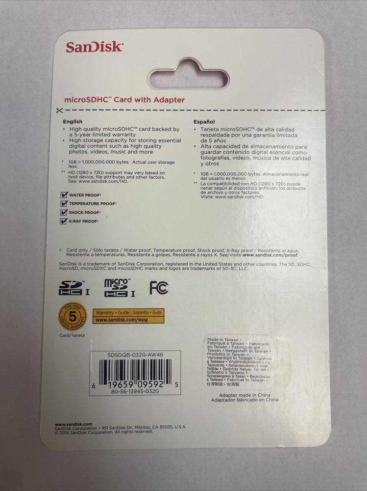 SanDisk 32gb Class 4 microSDHC Memory Card