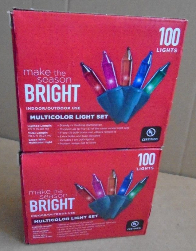 Make the Season Bright Multicolor Light Set (2-boxes) 100 ct Each ONE