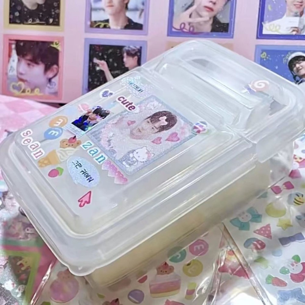 1pc Transparent Flip Small Card Storage Box Card Sleeve Protector Case Container