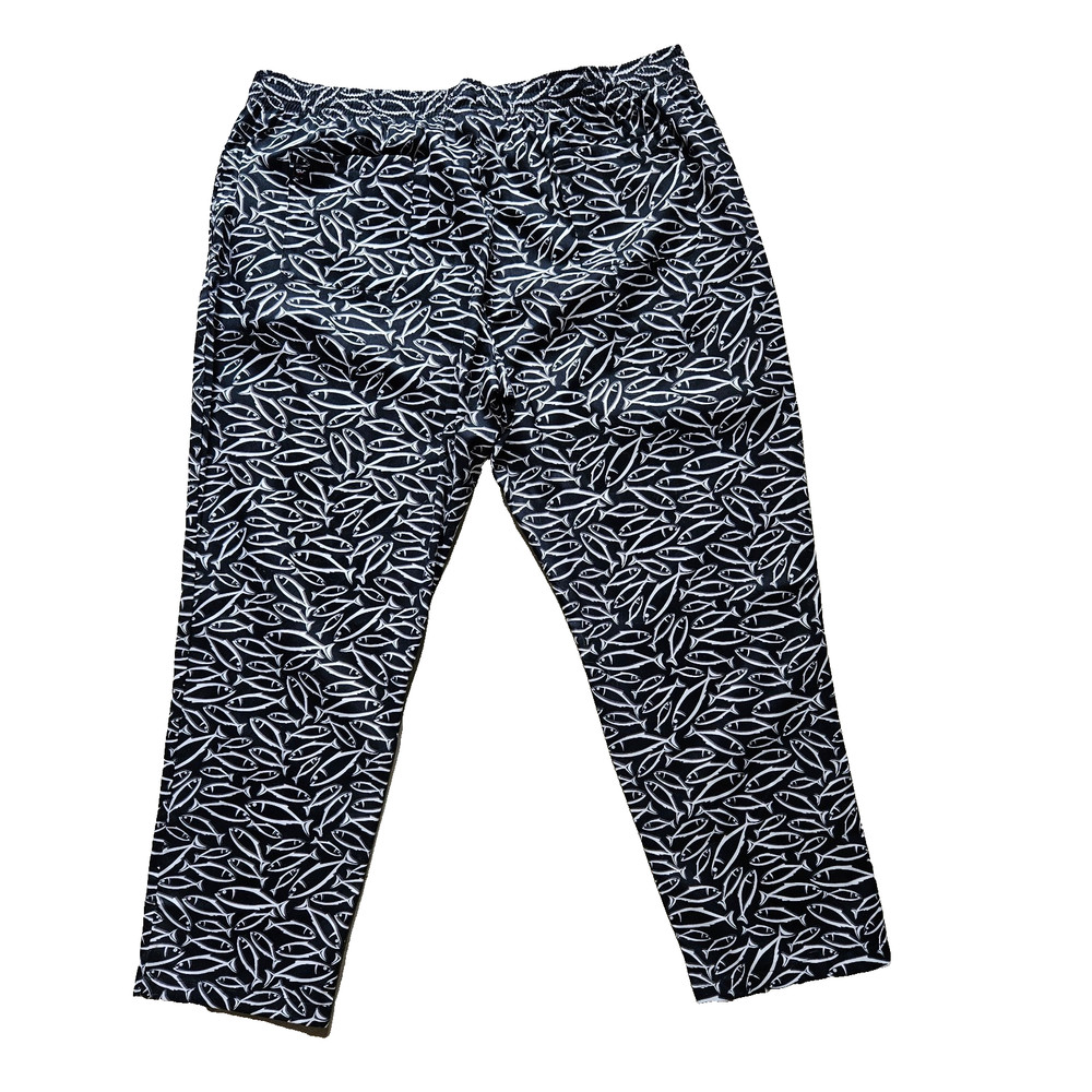 Chef Uniforms Size 3X Fish Print Elastic Waist Pants