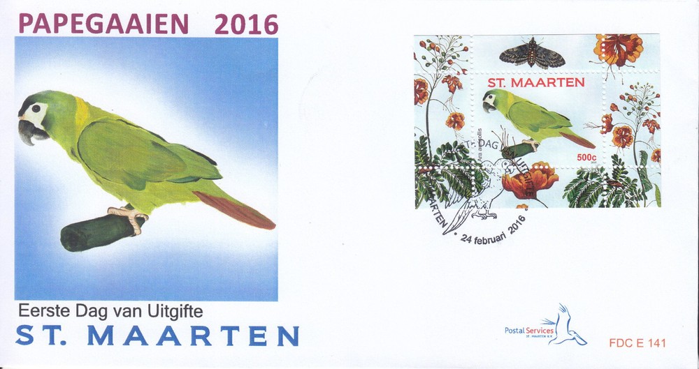 Sint Maarten Issue FDC 2016 (141) Birds - Parrots