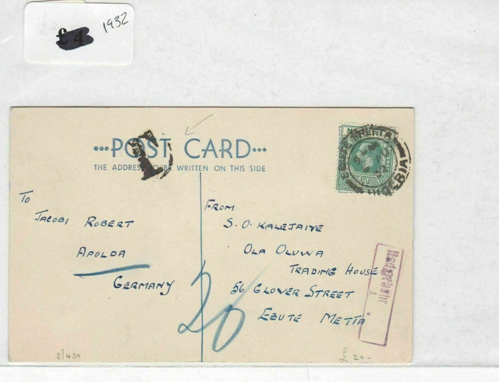 Nigeria 1932 stamps cover Ref 8712