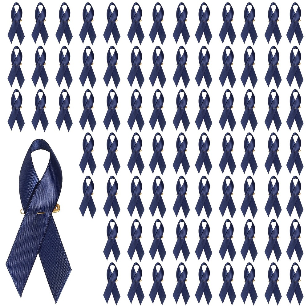 100 Pcs Polyester Ribbon Satin Pins, Ink Blue