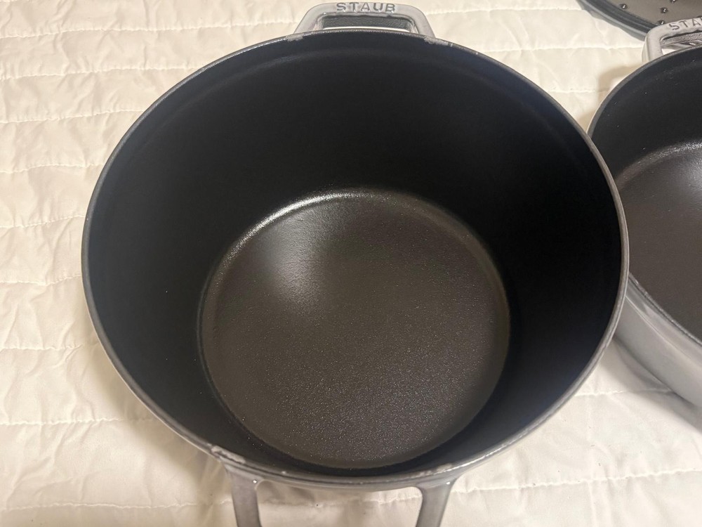 Staub Cast Iron 4-pc Stackable Set, Graphite Grey