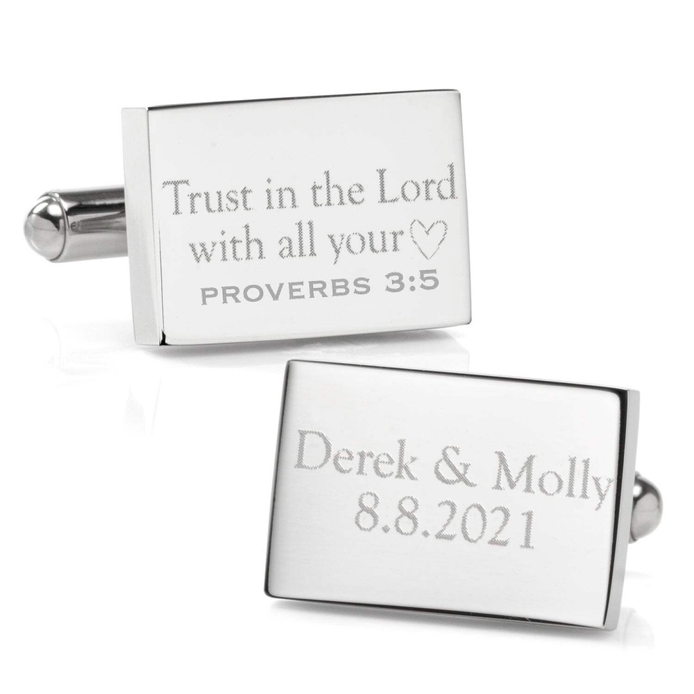 Wedding Bible Verse Engravable Cufflinks