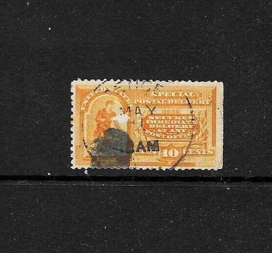 US Scott # E3 Special Delivery, used, 10 cent Fine centering, orange, sound