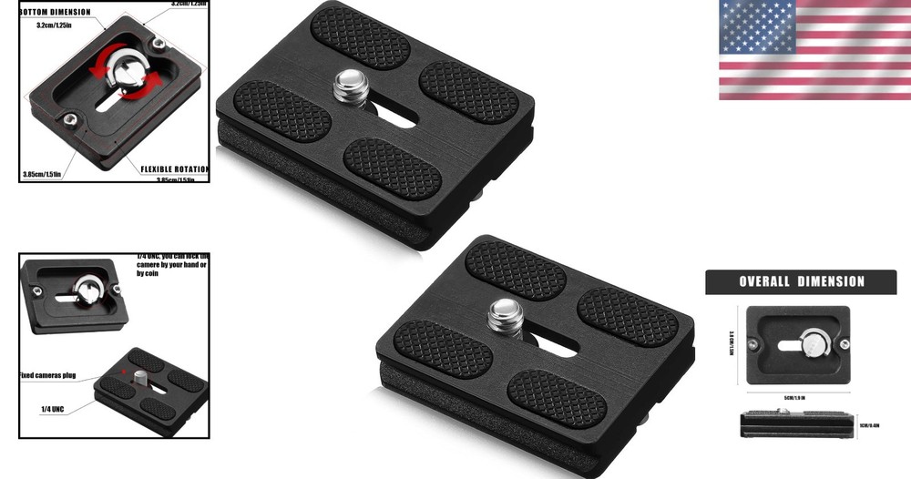 2-Pack Quick Release Plates for DSLR Tripods - Reliable and Durable