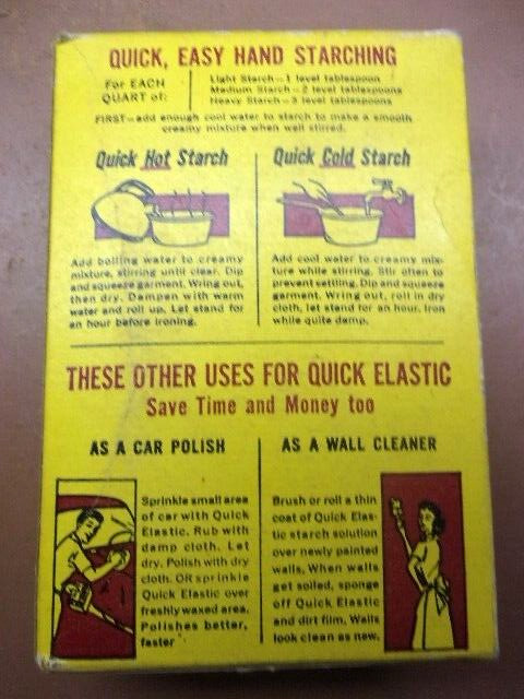 Vintage A.E. STALEY Quick Elastic Starch Unopened 12 Oz. Box Gr8 Advertising!