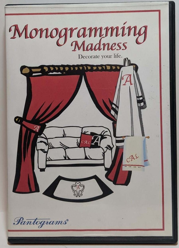 Pantograms MONOGRAMMING MADNESS Personalization Embroidery Sewing CD-ROM 2004