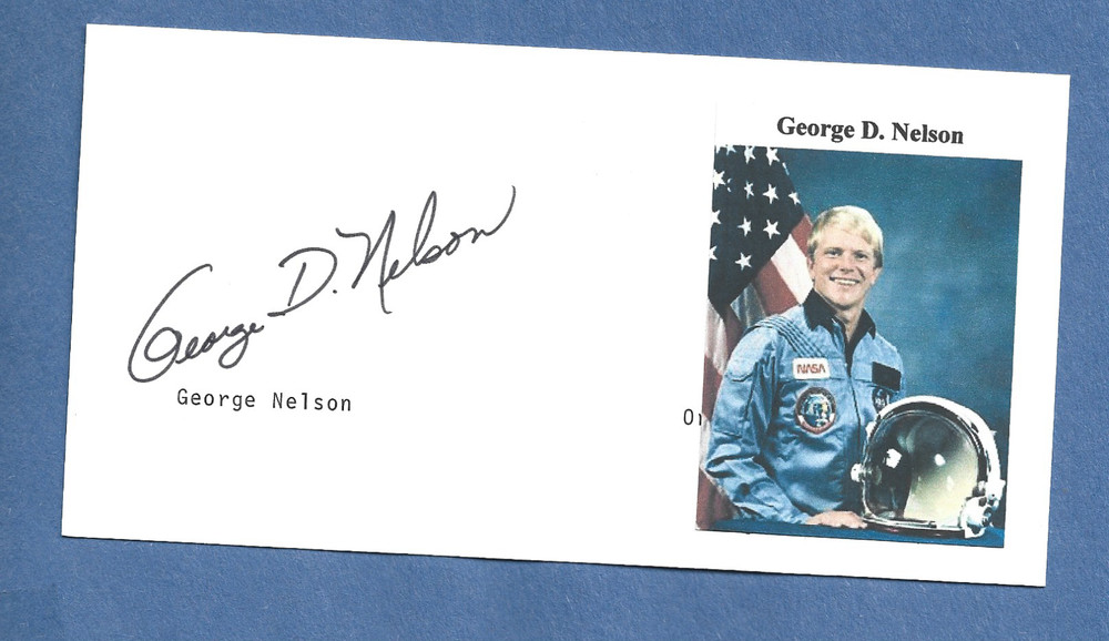 GEORGE NELSON   NASA ASTRONAUT SIGNED  SPACE CARD