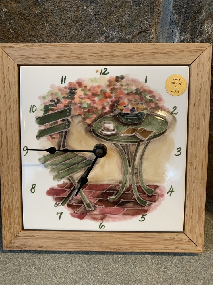 Handpainted Wall Clock Empty Nest Carson Co. 7.5” X 7.5”