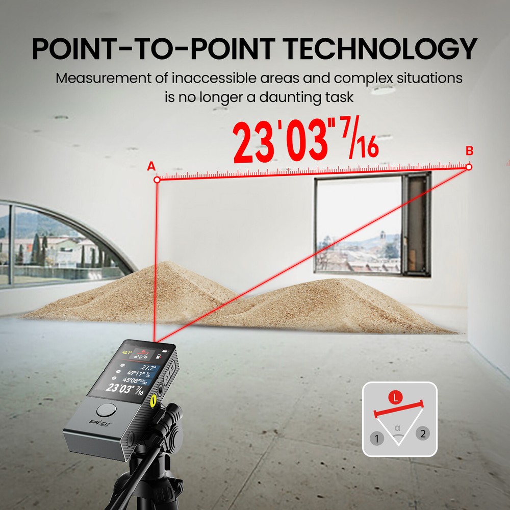330Ft Professional Laser Measurement Tool IPS Touchscreen Interface P2P APP Sync