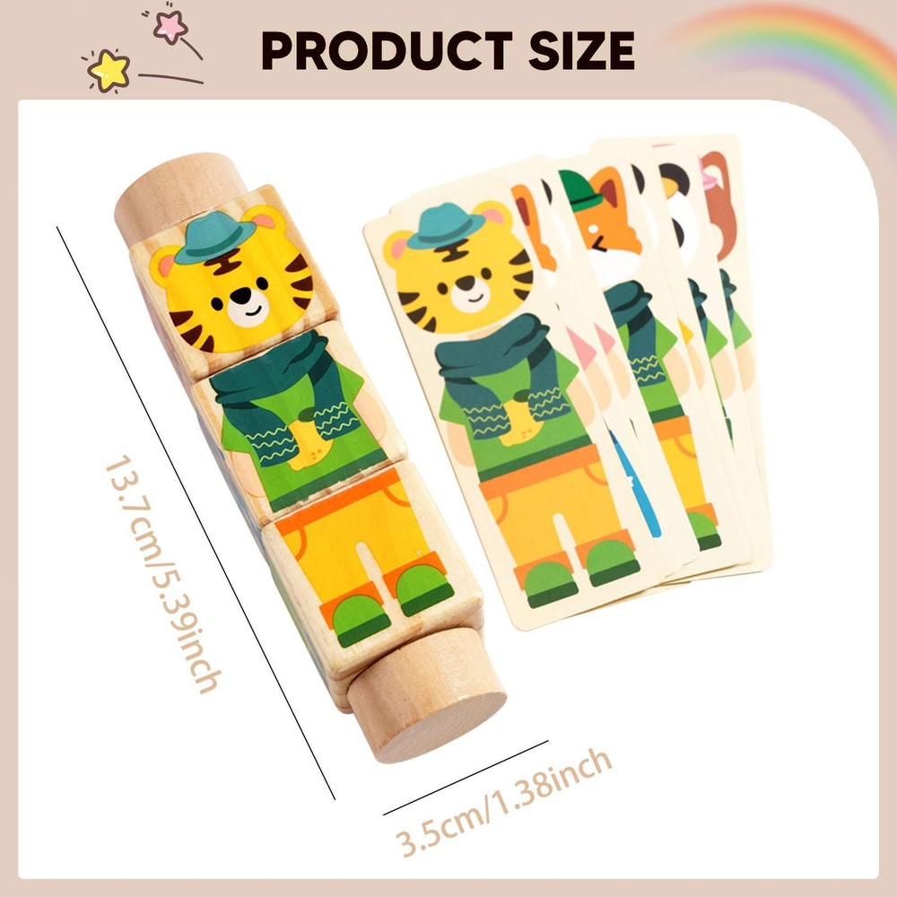 Rotating Block Educational Toy Animal Themed Lightweight Cognitive Development