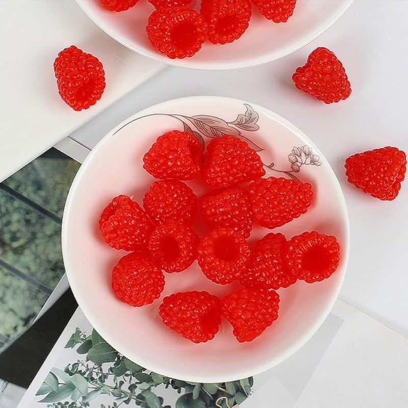 Realistic Fake Raspberry Decoration Model Home Kitchen Bar Display Props New