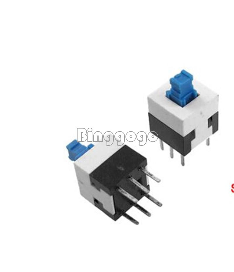 20pcs 8x8mm cap self-locking type square blue button switch control